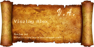 Viszlay Alex névjegykártya