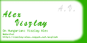 alex viszlay business card